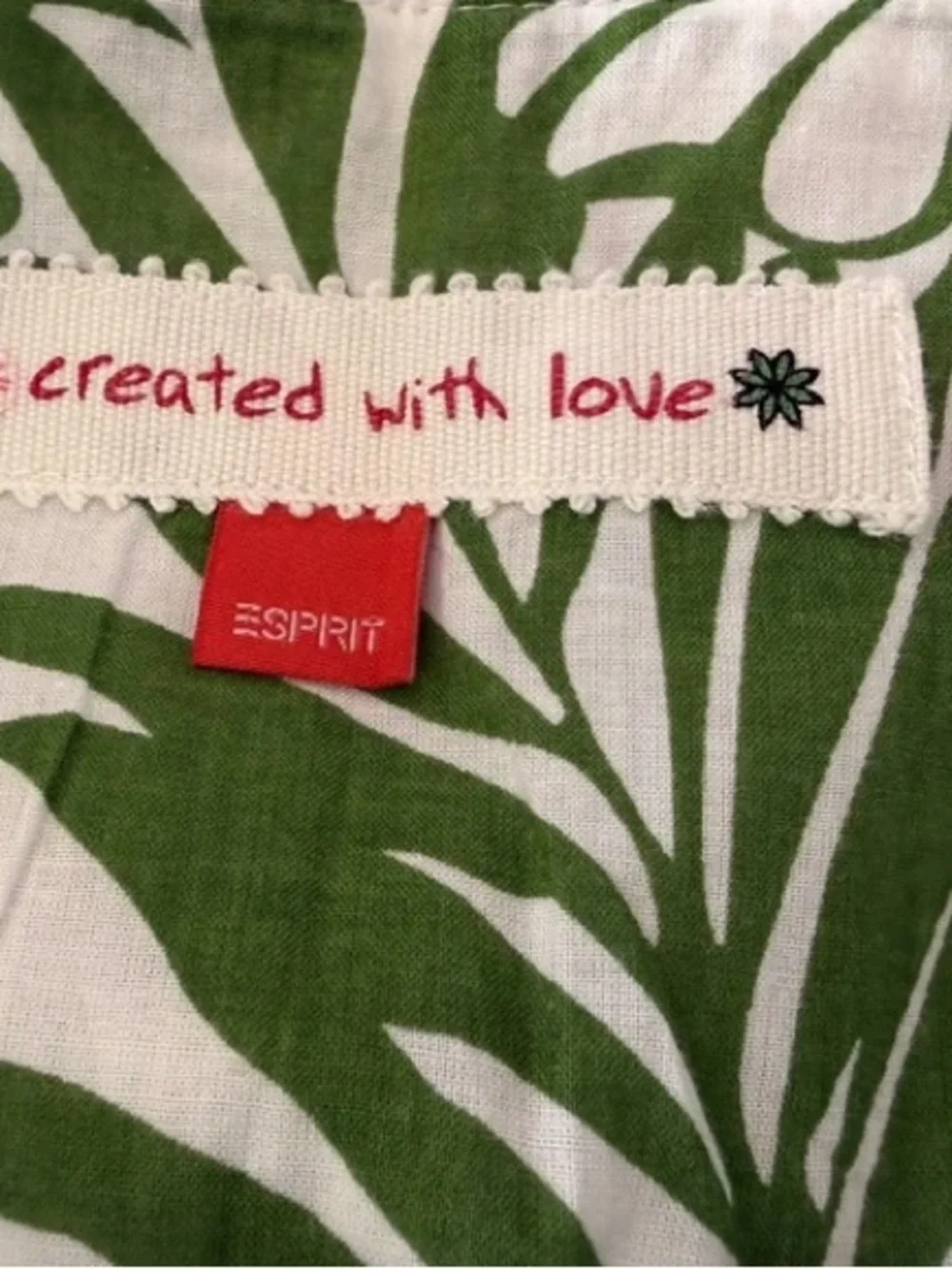 Esprit White & Green Floral Circle Skirt